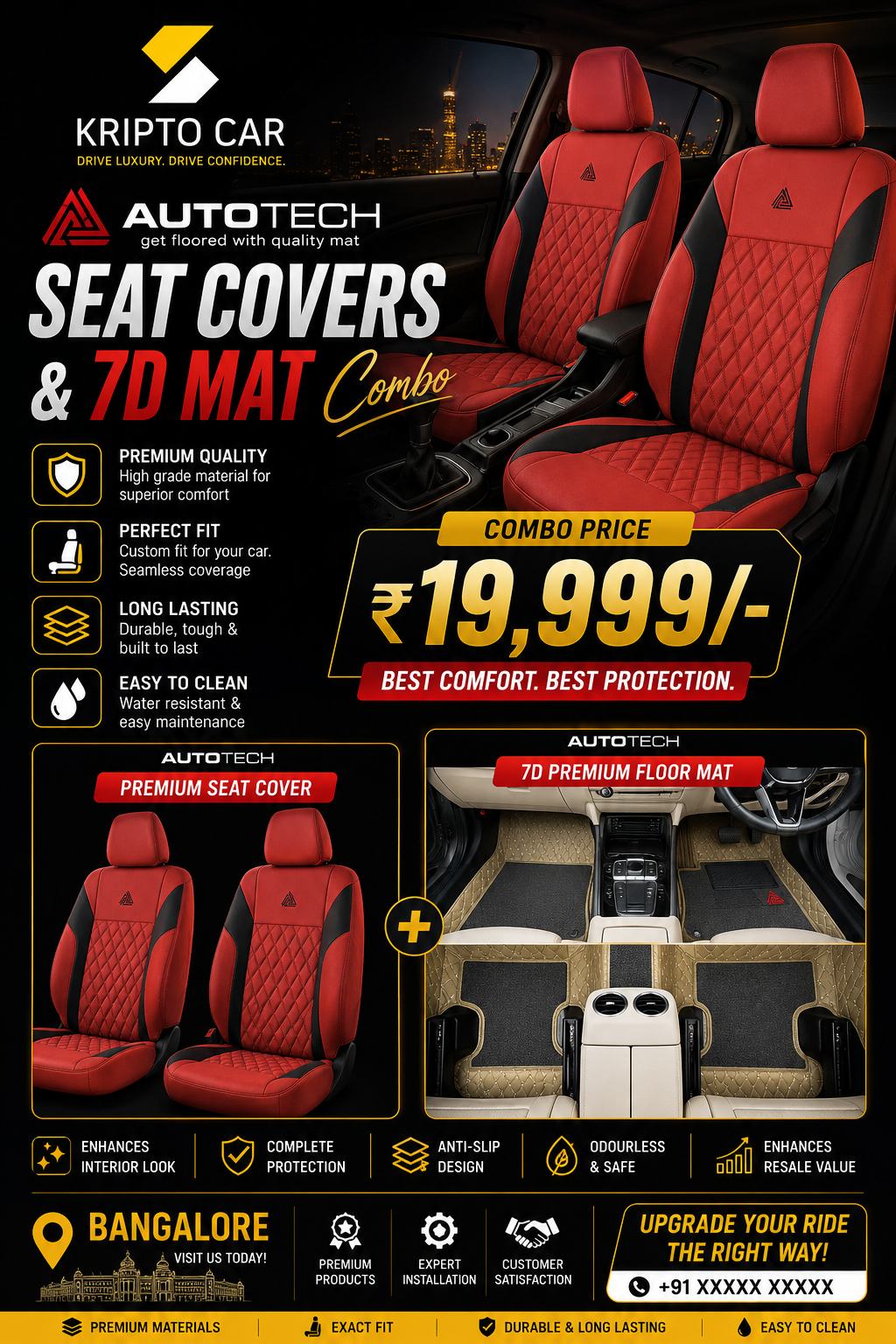 Autotech seat cover + 7D mat